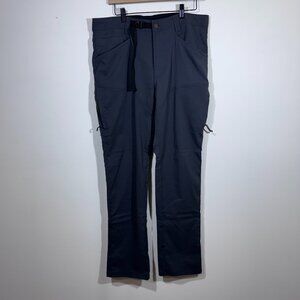 Slumberjack Mens Nylon Outdoor Pants 34x32 Gray Straight Belted Hiking Gorpcore